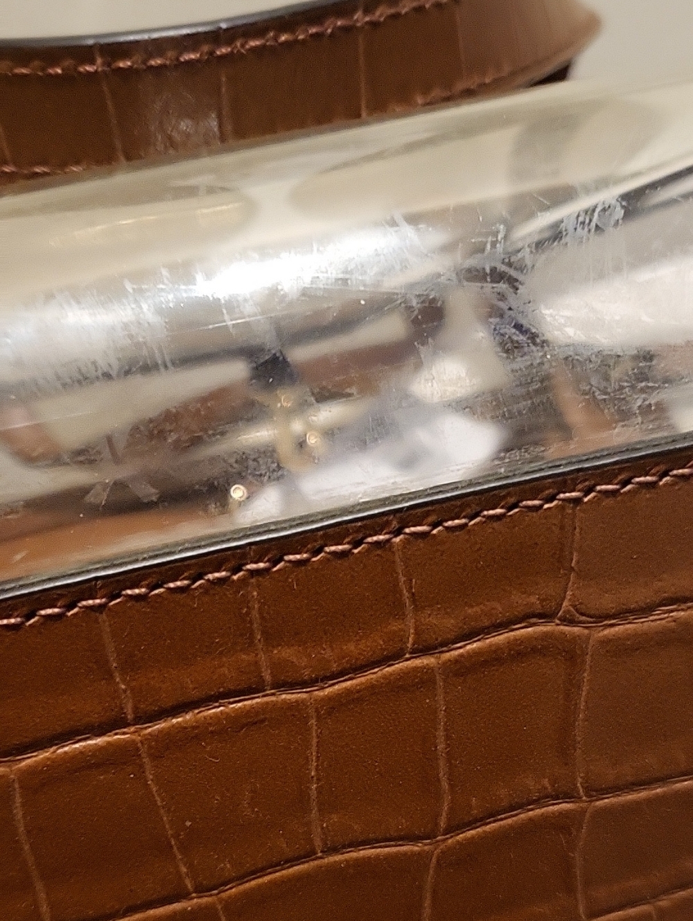 Michael Kors PVC Clear Tote Bag with Brown Croc-Effect - Picture 8 of 10